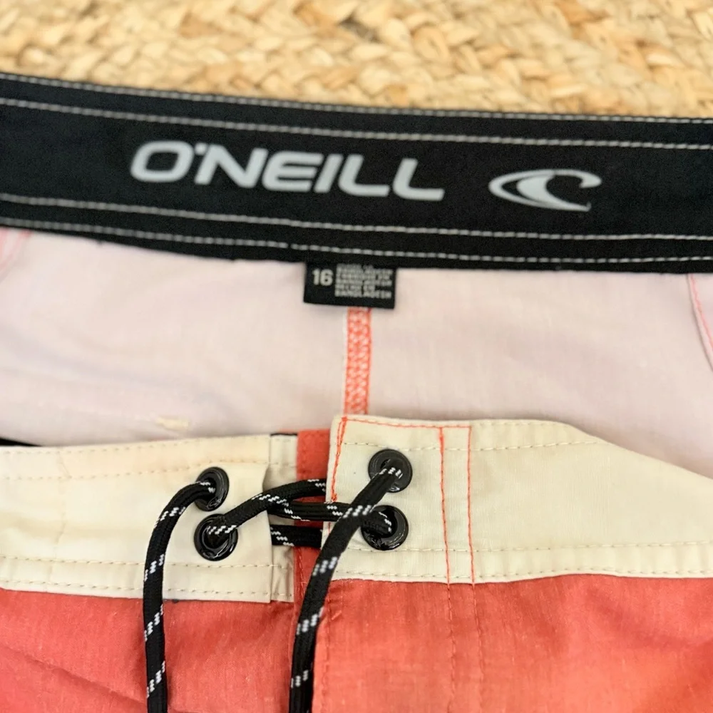 🌾 O'Neill Red and Orange‎ Board Shorts Retro Swimwear
